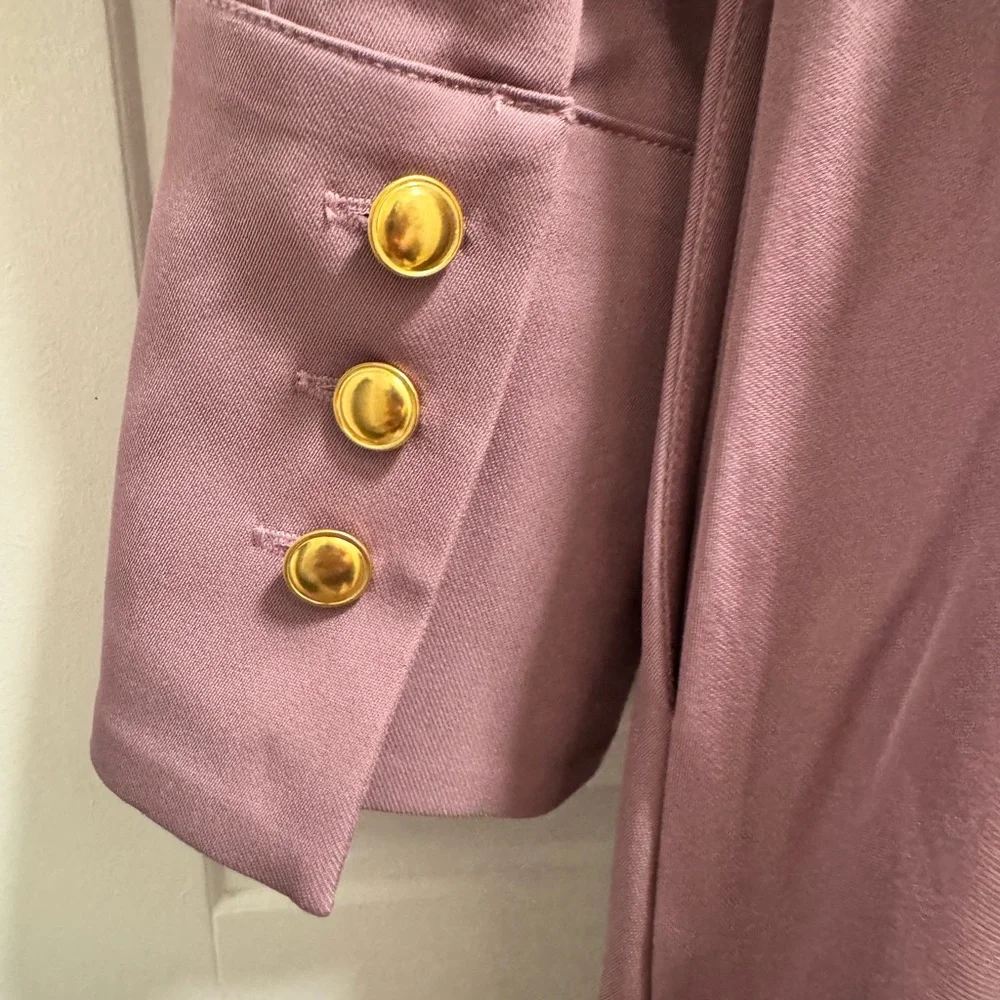 ELOQUII Women’s Mauve Long Sleeve Ruffle Front Midi Dress – Size 16 - Picture 4 of 6